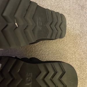 Black and White Ugg Platform Slides…Used with some scuff marks on top